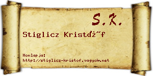 Stiglicz Kristóf névjegykártya