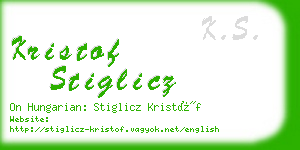 kristof stiglicz business card